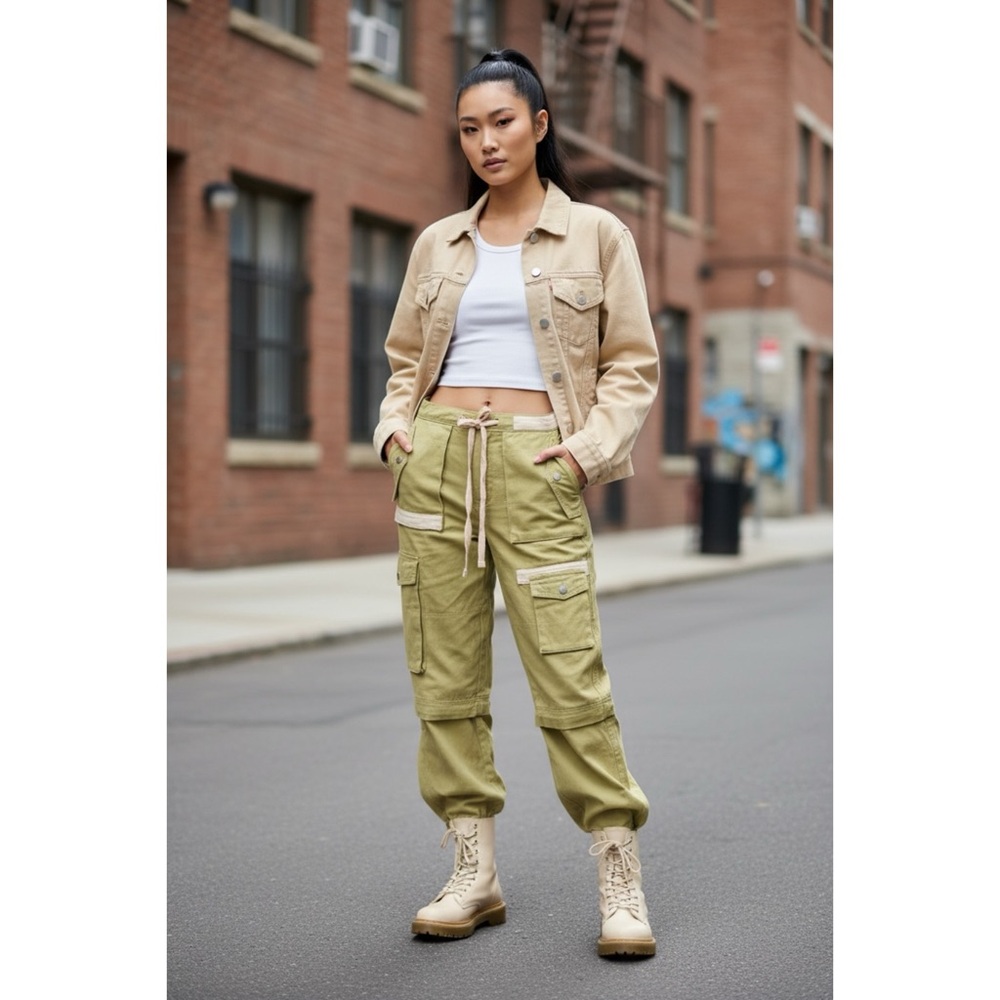 POL Sage Green Cargo Joggers | Slouchy Y2K Utility Pants - Picture 7 of 8